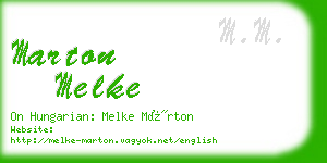 marton melke business card